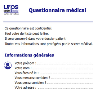 Modèle de questionnaire médical – Version FALC