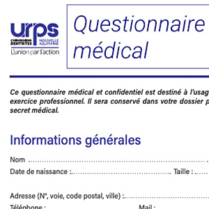 Modèle de questionnaire médical