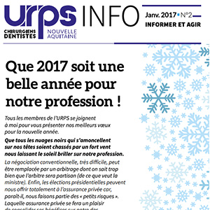 URPS INFO N°02 – JANVIER 2017
