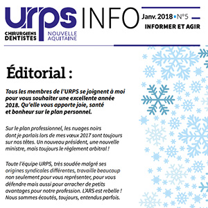 URPS INFO N°5 – JANVIER 2018